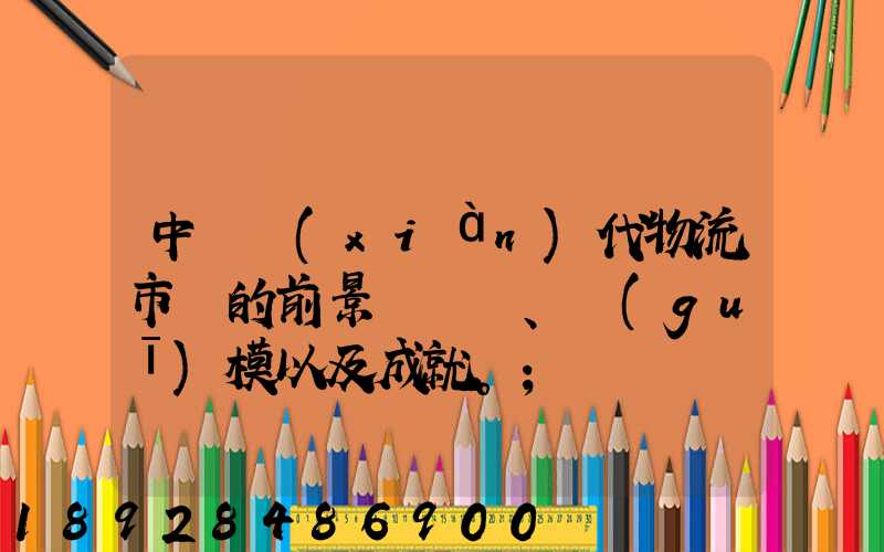 中國現(xiàn)代物流市場的前景、規(guī)模以及成就。